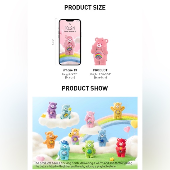 Care Bears Colorful Hugs Series Keychain- Share Bear - Picture 8 of 8